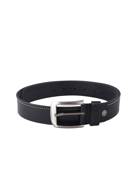 

Metronaut Men Black Solid Leather Belt