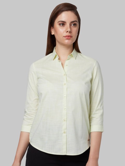 

Park Avenue Woman Women Lime Green Regular Fit Printed Casual Shirt