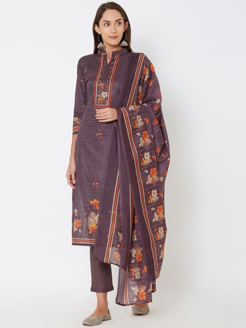

Satrani Mauve & Orange Pure Cotton Unstitched Dress Material