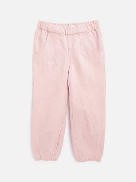 

Cherry Crumble Girls Peach-Coloured Regular Fit Solid Joggers