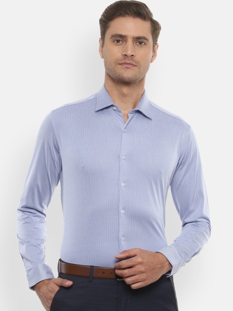 

Van Heusen Men Blue Slim Fit Self Design Formal Shirt
