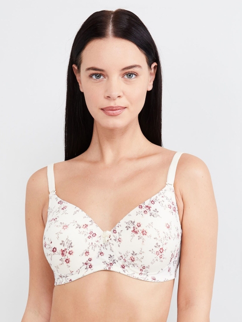 

max Off-White Printed Non-Wired Heavily Padded Plunge Bra SP20PDNW04IVORY