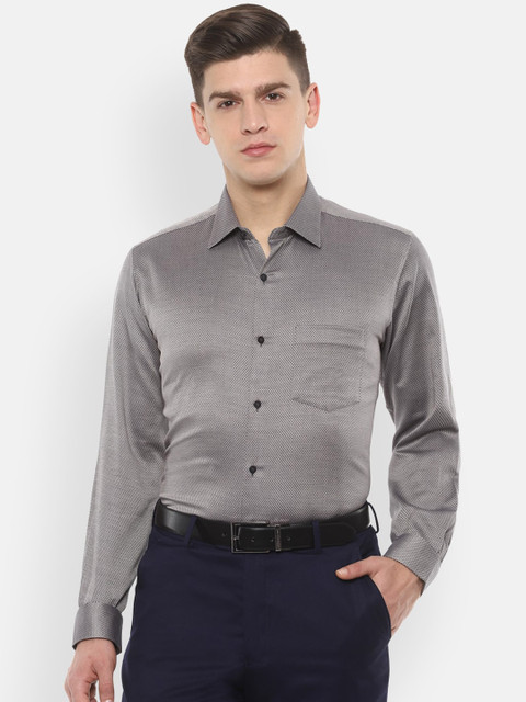 

Van Heusen Men Grey Regular Fit Solid Formal Shirt