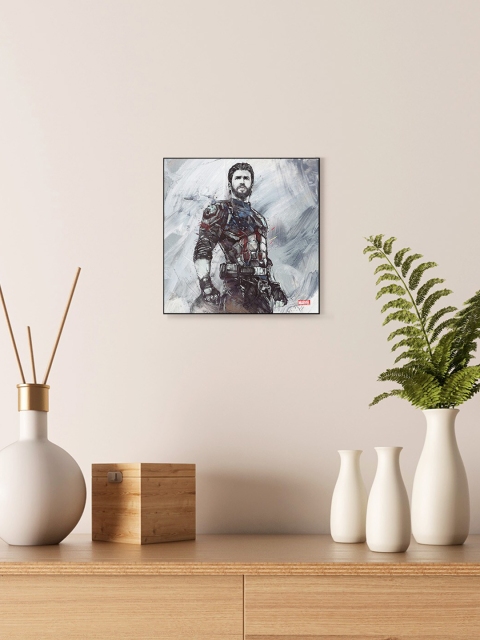 

Planet Superheroes White & Grey Captain America Framed Wall Art
