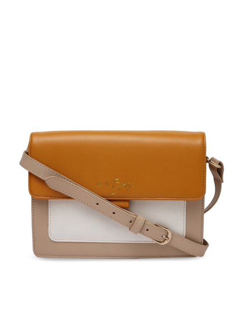 

MIO Borsa Orange & Beige Colourblocked Sling Bag