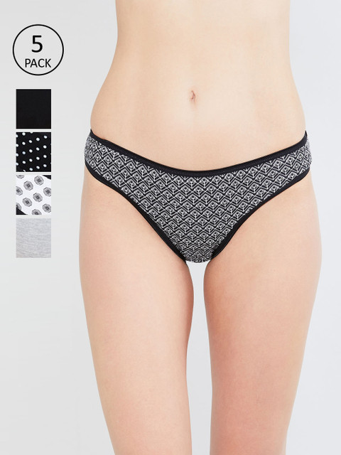 

max Women Pack Of 5 Bikini Briefs SU205PKBK01, Black