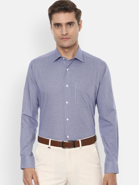 

Van Heusen Men Blue & White Regular Fit Checked Formal Shirt