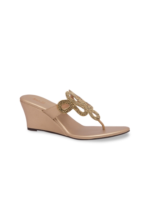 

Inc 5 Women Gold-Toned Embellished Wedges