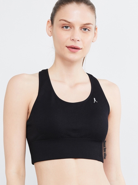 

max Black Solid Non-Wired Non Padded Workout Bra SU20FIT06BLACK