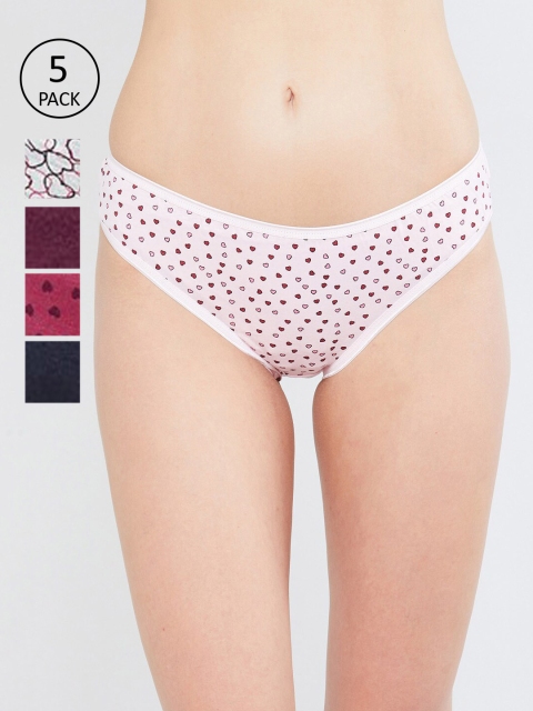 

max Women Pack Of 5 Printed Basic Briefs SU205PKBK02, White