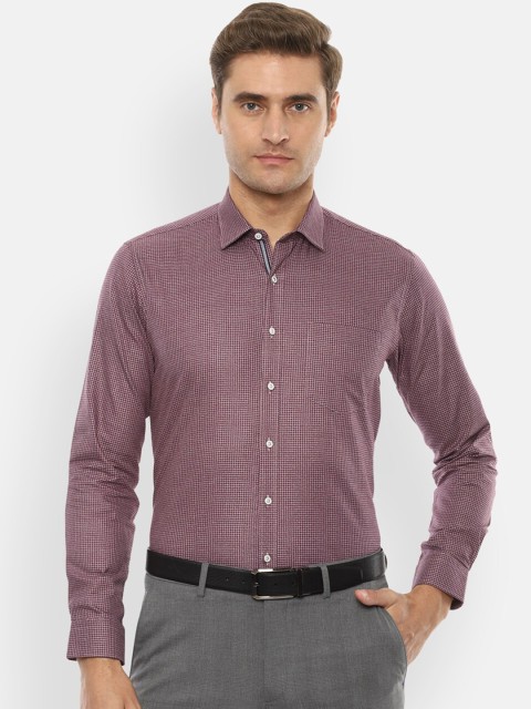 

Van Heusen Men Maroon Slim Fit Checked Formal Shirt