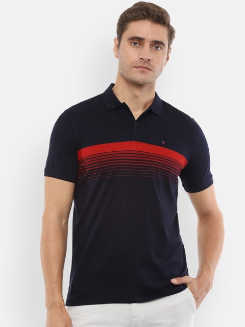 

Louis Philippe Sport Men Navy Blue & red Colourblocked Polo Collar T-shirt