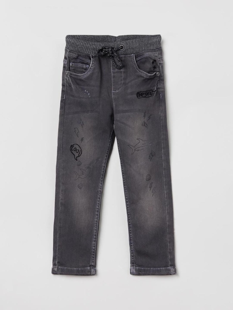 

max Boys Charcoal Grey Regular Fit Mid-Rise Clean Look Stretchable Jeans
