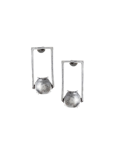 

Silvermerc Designs Silver-Plated Handcrafted Geometric Drop Earrings