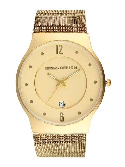 

Swiss Design Men Gold-Toned Analogue Watch