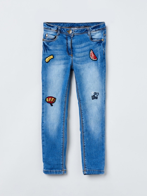 

max Girls Blue Slim Fit Mid-Rise Clean Look Jeans