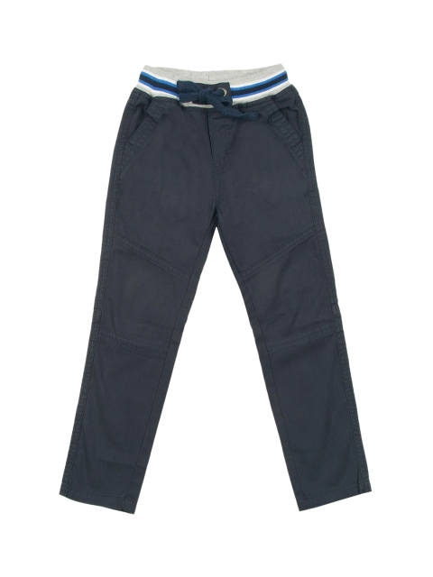 

Cherokee Boys Navy Blue Solid Regular Trousers
