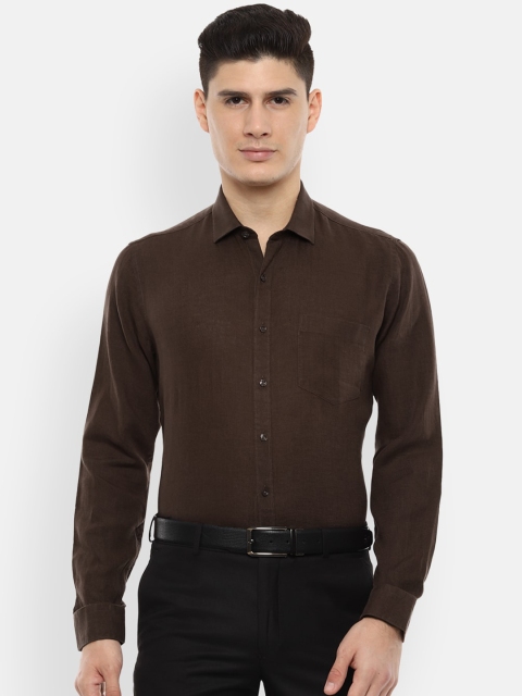 

Van Heusen Men Brown Slim Fit Self Design Formal Shirt
