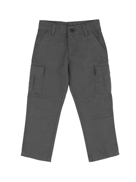 

Cherokee Boys Charcoal Grey Regular Fit Solid Cargos