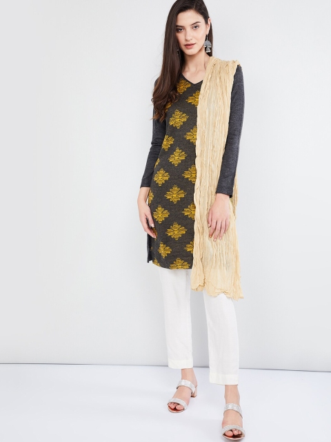 

max Beige Solid Dupatta
