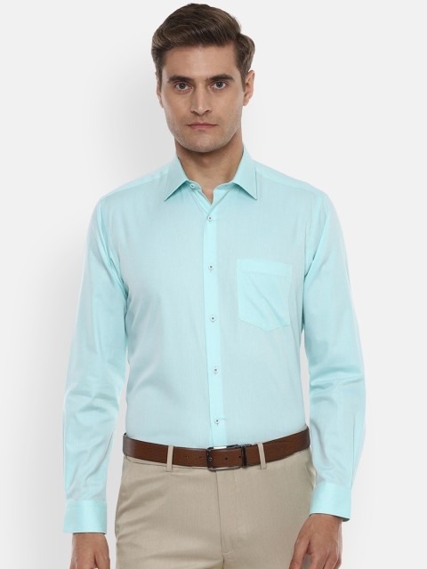 

Van Heusen Men Turquoise Blue Regular Fit Solid Formal Shirt