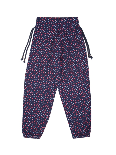 

Cherokee Girls Navy Blue & Pink Regular Fit Printed Joggers