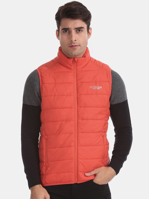 

U.S. Polo Assn. Men Orange Solid Padded Jacket