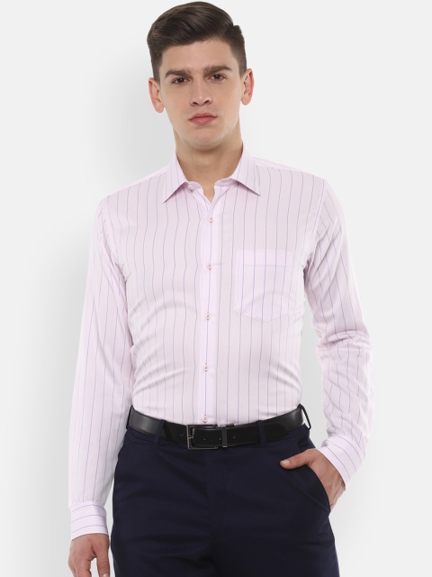 

Van Heusen Men Pink & Blue Slim Fit Striped Formal Shirt