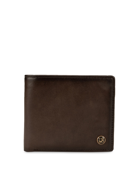 

Da Milano Men Brown Solid Two Fold Leather Wallet