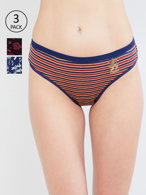 

max Women Pack Of 3 Hipster Briefs NOOSSU20LH15RED, Black