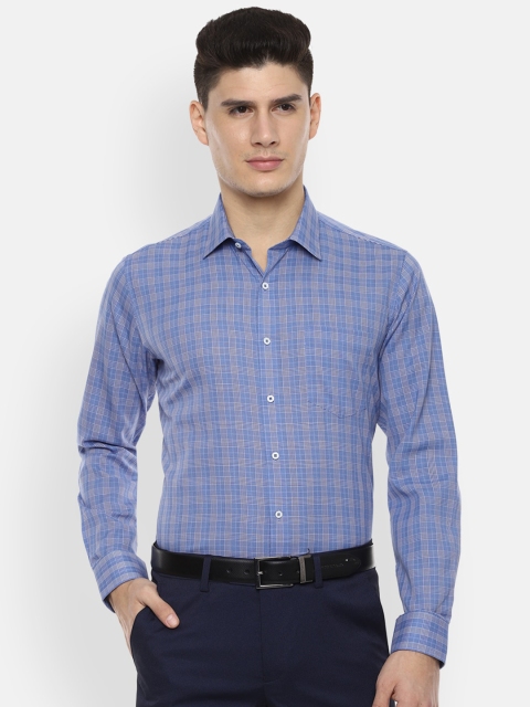 

Van Heusen Men Blue Slim Fit Checked Formal Shirt