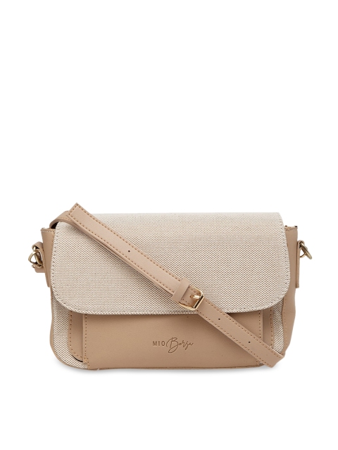 

MIO Borsa Beige & Brown Colourblocked Sling Bag