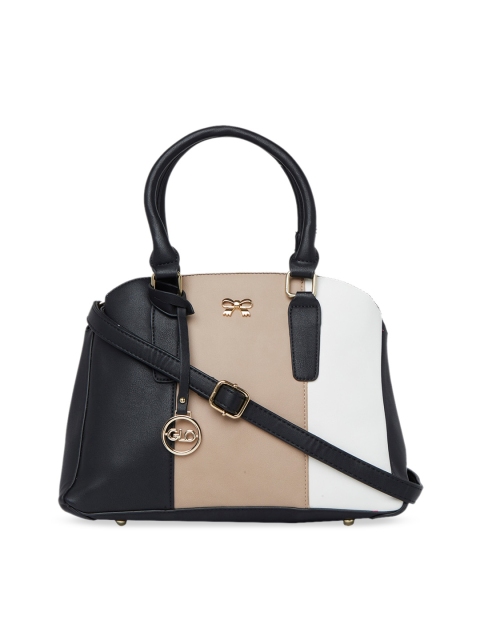

Globus Black & White Colourblocked Handheld Bag