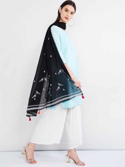 

max Black Printed Dupatta