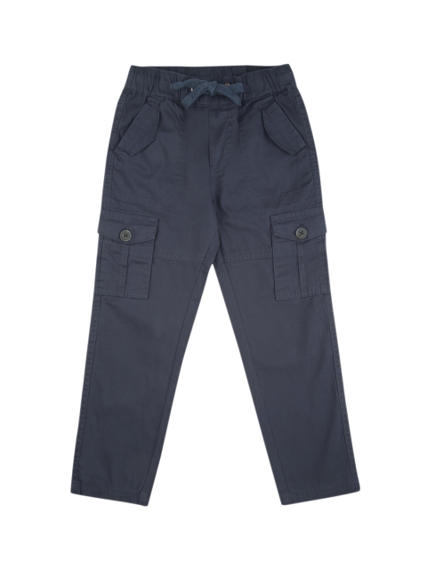 

Cherokee Boys Navy Blue Regular Fit Solid Cargos