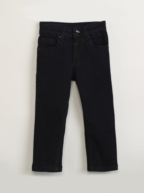 

max Boys Black Slim Fit Mid-Rise Clean Look Jeans