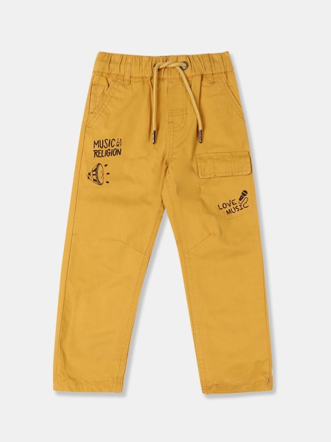 

Cherokee Boys Mustard Yellow Regular Fit Solid Regular Trousers