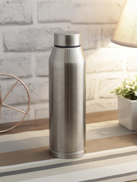 

smart serve Set of 4 Silver-Toned Solid Stainless Steel Rocket Water Bottle