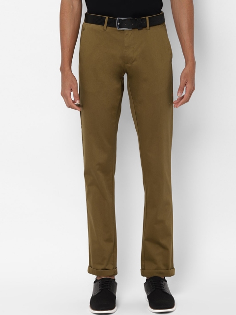 

Allen Solly Men Khaki Brown Slim Fit Solid Regular Trousers