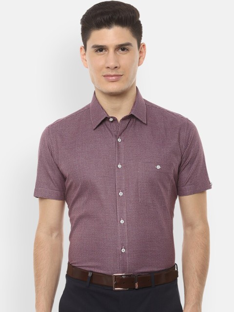 

Van Heusen Men Pink & Grey Slim Fit Printed Formal Shirt