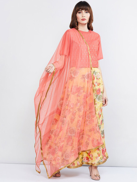 

max Peach Solid Dupatta