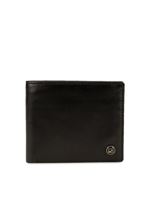 

Da Milano Men Black Solid Leather Two Fold Wallet
