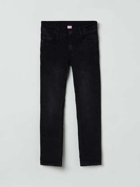 

max Girls Black Slim Fit Mid-Rise Clean Look Jeans