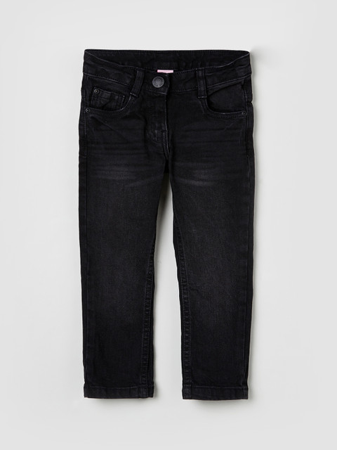 

max Girls Black Regular Fit Mid-Rise Clean Look Stretchable Jeans