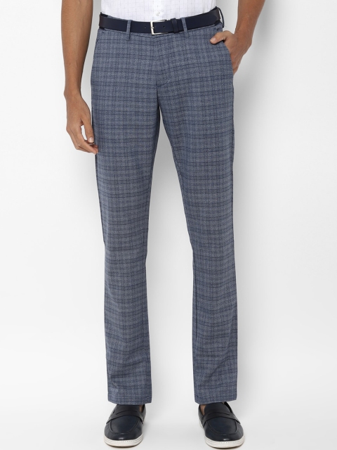 

Allen Solly Men Grey Slim Fit Checked Formal Trousers