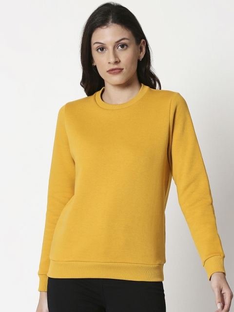 

Bewakoof Women Yellow Solid Acrylic Pullover Sweater