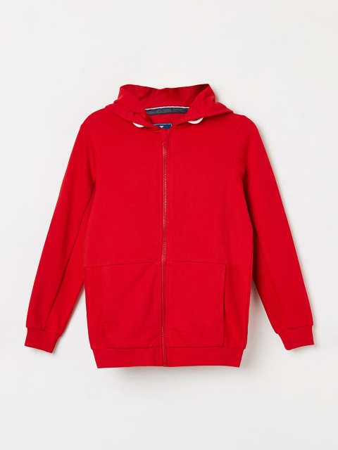 

Fame Forever by Lifestyle Boys Red Solid Hooded Sweatshirt