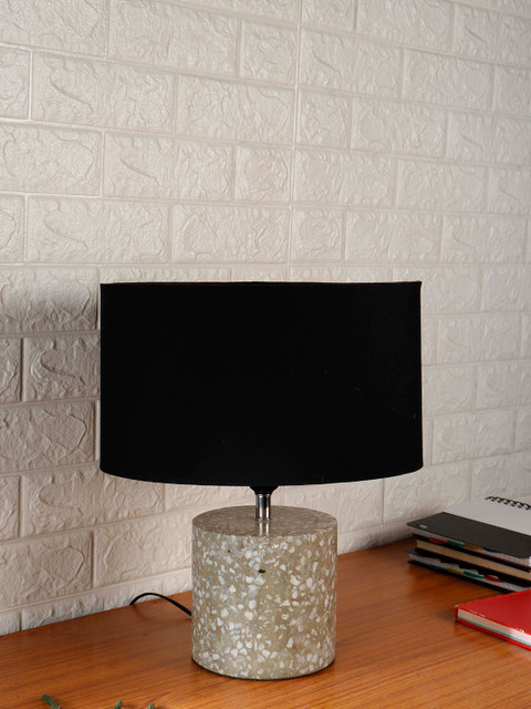 

Grated Ginger Black Solid Contemporary Table Lamp with Shade