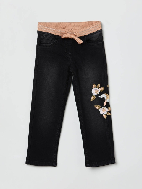 

max Girls Black Regular Fit Mid-Rise Clean Look Jeans