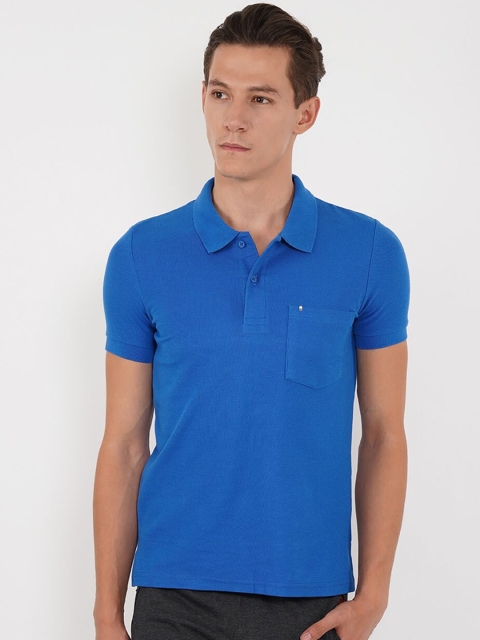 

Sweet Dreams Men Blue Solid Polo Collar T-shirt
